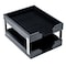 Dacasso Black Bonded Leather Double Letter Trays AG-1422 - alternate 1
